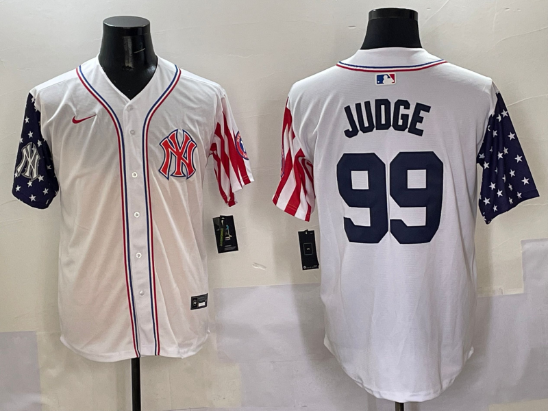 Men 2025  MLB New York Yankees #99 Judge white jersey style 2->new york yankees->MLB Jersey